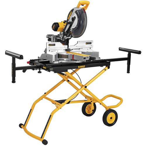 Dewalt DWX726 25 in. x 60 in. x 32.5 in. Heavy-Duty Rolling Miter Saw Stand - Yellow/Black