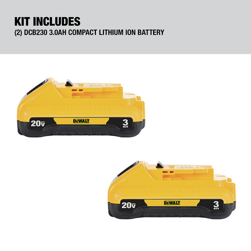 Dewalt 20V MAX 3Ah Compact Battery (2-Pack) - DCB230-2
