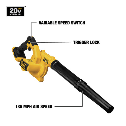 Dewalt 20V MAX Cordless Lithium-Ion Compact Jobsite Blower (Tool Only) - DCE100B
