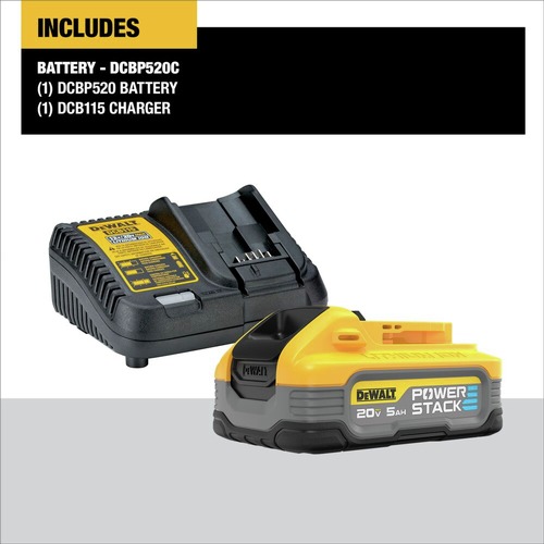 Dewalt POWERSTACK 20V MAX 5 Ah Lithium-Ion Battery and Charger Kit - DCBP520C