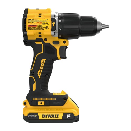 Dewalt 20V MAX ATOMIC COMPACT SERIES Brushless Lithium-Ion 1/2 in. Cordless Hammer Drill Kit (2 Ah) - DCD799D1