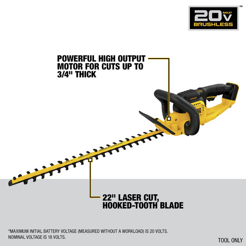 Dewalt DCHT820B 20V MAX Lithium-Ion 22 In. Hedge Trimmer (Tool Only)