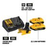 Dewalt 20V MAX Lithium-Ion Battery/Charger/Adapter Kit for 18V Cordless Tools with 2 Batteries (2 Ah) - DCA2203C