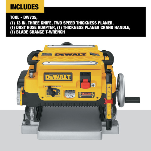 Dewalt DW735 120V 15 Amp 13 in. Corded Three Knife Two Speed Thickness Planer