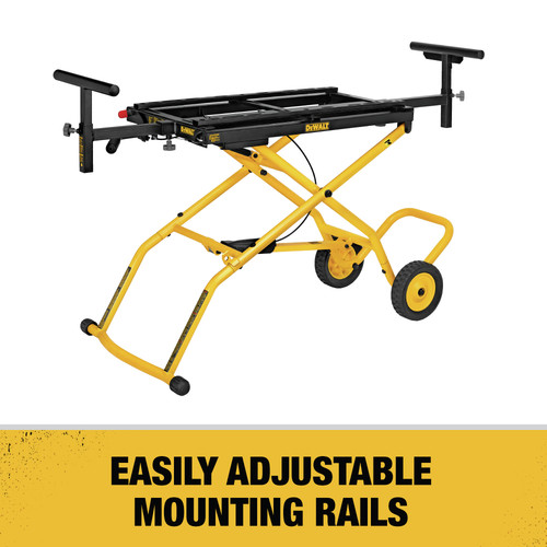 Dewalt DWX726 25 in. x 60 in. x 32.5 in. Heavy-Duty Rolling Miter Saw Stand - Yellow/Black