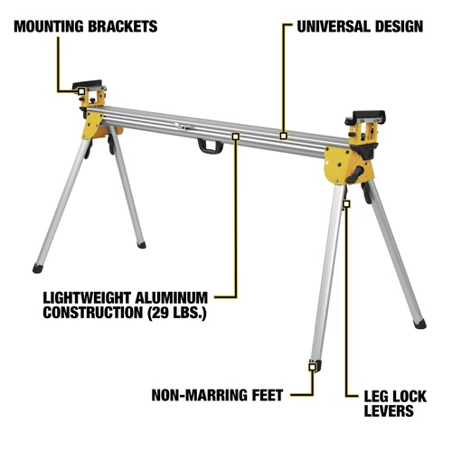Factory Reconditioned Dewalt 9 in. x 150 in. x 32 in. Heavy-Duty Miter Saw Stand - Silver - DWX723R