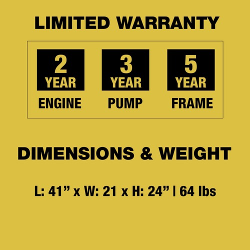 Dewalt DXPW3300S 3300 PSI 2.4 GPM Gas Cold Water Pressure Washer