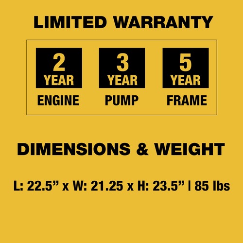 Dewalt 61092 3400 PSI 2.5 GPM Pressure Ready Gas Pressure Washer