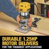 Dewalt 110V 7 Amp 1-1/4 HP Variable Speed Max Torque Corded Compact Router - DWP611