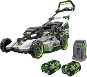 EGO POWER+ Electric Lawn Mower, Self-Propelled Cordless with Select Cut and Touch Drive, Includes (2) 56V 6.0Ah Batteries and Rapid Charger - LM2134SP-2（Free cordless trimmer and hair dryer）