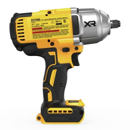 Dewalt 20V MAX XR Brushless Lithium-Ion 1/2 in. Cordless High Torque Impact Wrench with Hog Ring Anvil (Tool Only) - DCF900B