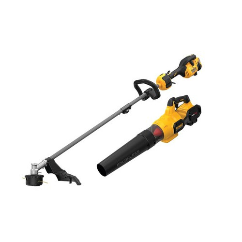 Dewalt 60V MAX FLEXVOLT Brushless Lithium-Ion 17 in. Cordless Attachment Capable String Trimmer and Blower Combo Kit (9 Ah) - DCKO266X1