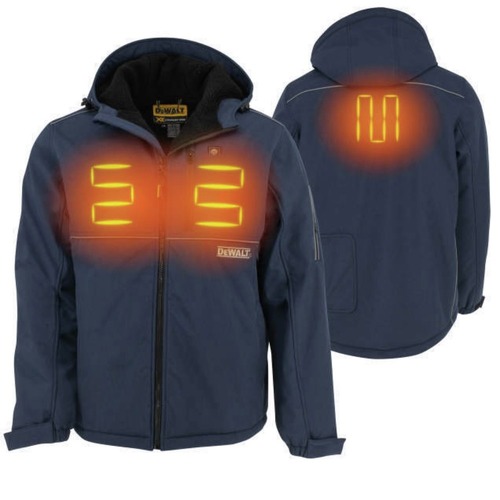 Dewalt Men's Heated Soft Shell Jacket with Sherpa Lining Kitted - Small, Navy - DCHJ101D1-S