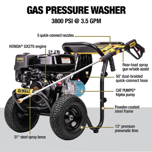 Dewalt DXPW60604 3,800 PSI 2.5 GPM Gas Pressure Washer