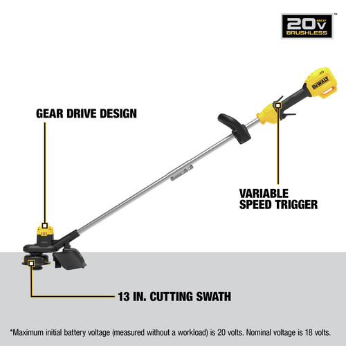 Dewalt 20V MAX Variable Speed Lithium-Ion Cordless 13 in. String Trimmer (Tool Only) - DCST925B