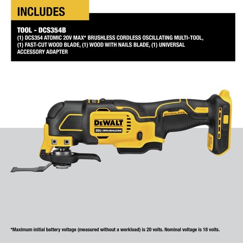 Dewalt DCS354B 20V MAX ATOMIC Brushless Oscillating Multi-Tool (Tool Only)