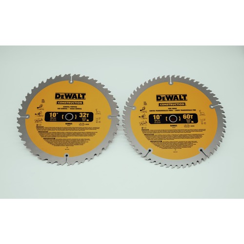 Dewalt 2 Pc 10 in. Series 20 Circular Saw Blade Combo Pack - DW3106P5
