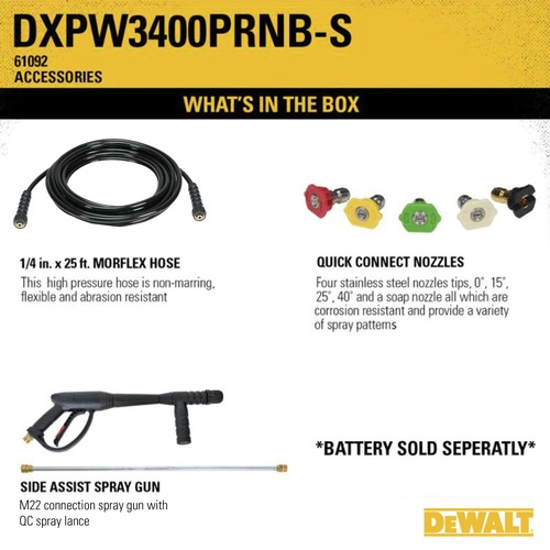 Dewalt 61092 3400 PSI 2.5 GPM Pressure Ready Gas Pressure Washer