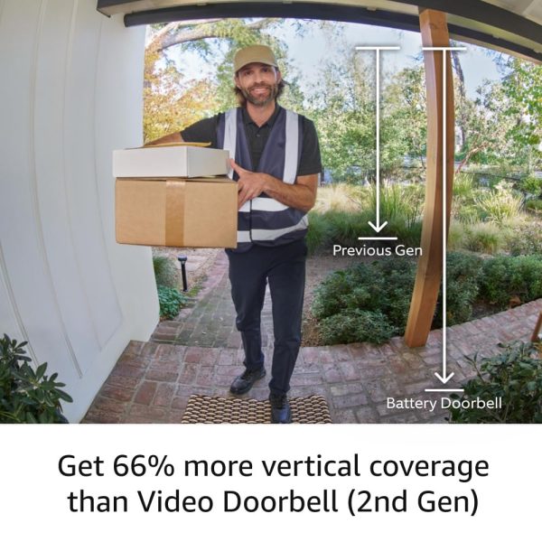 Ring Battery Doorbell, Head-to-Toe Video, Live View with Two-Way Talk, and Motion Detection & Alerts (2024 release), Satin Nickel - Image 3