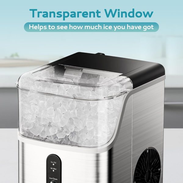 EUHOMY Pebble Counter Ice Maker Machine with 35lbs/24H Soft Ice Self-Cleaning - Image 4