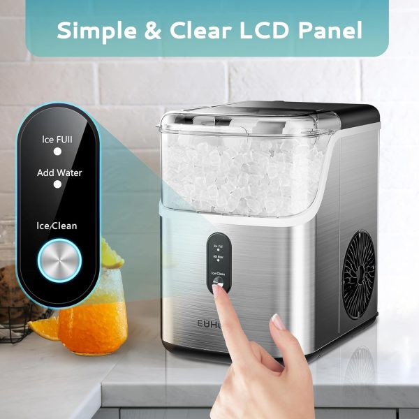EUHOMY Pebble Counter Ice Maker Machine with 35lbs/24H Soft Ice Self-Cleaning - Image 6