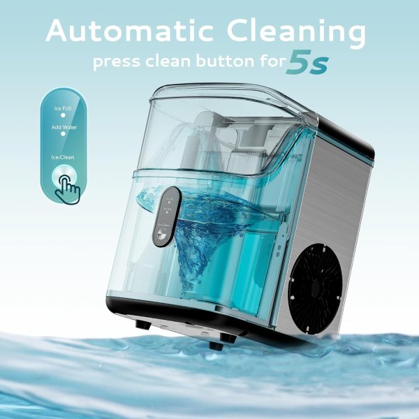 EUHOMY Pebble Counter Ice Maker Machine with 35lbs/24H Soft Ice Self-Cleaning - Image 5