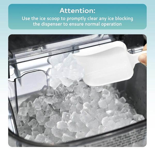 EUHOMY Pebble Counter Ice Maker Machine with 35lbs/24H Soft Ice Self-Cleaning - Image 8