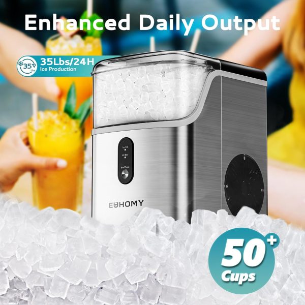 EUHOMY Pebble Counter Ice Maker Machine with 35lbs/24H Soft Ice Self-Cleaning - Image 3