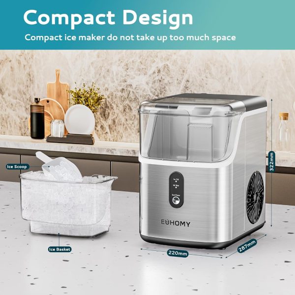 EUHOMY Pebble Counter Ice Maker Machine with 35lbs/24H Soft Ice Self-Cleaning - Image 7