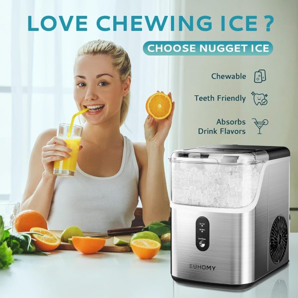 EUHOMY Pebble Counter Ice Maker Machine with 35lbs/24H Soft Ice Self-Cleaning - Image 2